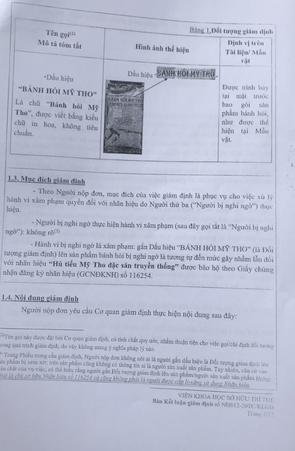 Sử dụng dòng chữ &quot;Bánh hỏi Mỹ Tho&quot;, một doanh nghiệp bị kiện