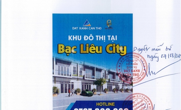 Phạt công ty truyền thông quảng cáo “Khu đô thị Bạc Liêu City”