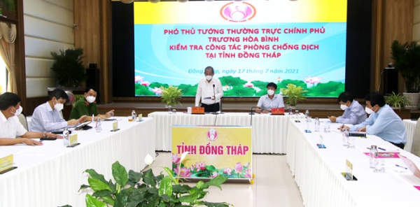 Phó Thủ tướng Thường trực Chính phủ làm việc, kiểm tra phòng, chống dịch Covid-19 tại tỉnh Đồng Tháp