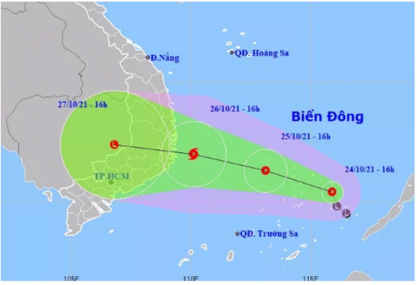 Áp thấp nhiệt đới khả năng mạnh lên thành bão, hướng vào Nam Trung bộ