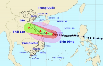 Bão giật cấp 17 cách Đà Nẵng-Thừa Thiên Huế 390 km