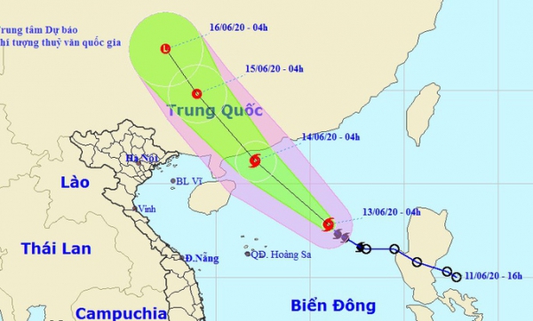 Xuất hiện cơn bão đầu tiên ở Biển Đông trong năm 2020