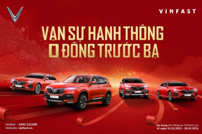 VinFast công bố chính sách ưu đãi mới cho tháng 1 và 2/2021: Tiếp tục giảm phí trước bạ