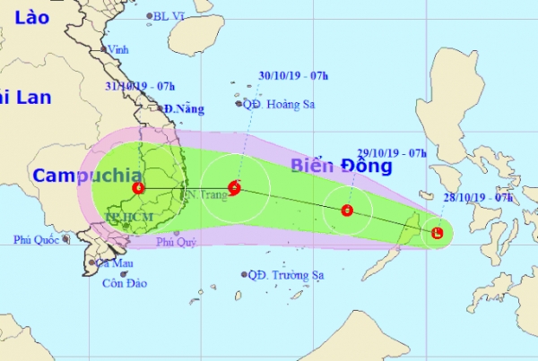 Vùng áp thấp khả năng thành bão hướng vào Nam Trung bộ