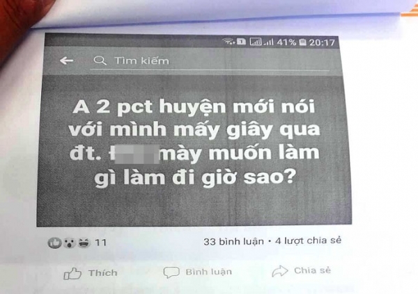 Phó Chủ tịch huyện &quot;tố&quot; bị xúc phạm trên Facebook có chứng cứ gì?