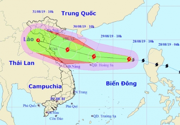 Bão số 4 giật cấp 12 có khả năng đổ bộ từ Thanh Hóa đến Quảng Bình