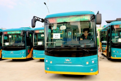 Hình ảnh xe buýt điện &quot;đổ bộ&quot;, sẵn sàng phục vụ 17 tuyến kết nối metro số 1