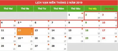 Tết Nguyên đán Kỷ Hợi 2019: Cán bộ, công chức được nghỉ 9 ngày liền