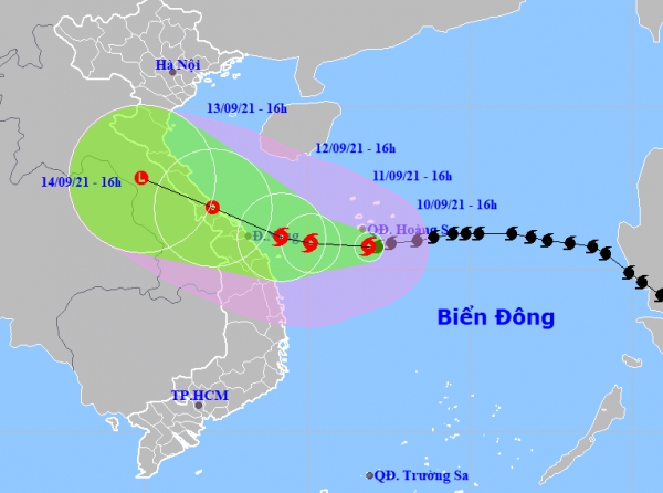 Bão số 5 giật cấp 13 di chuyển nhanh hướng vào Quảng Trị - Quảng Nam, biển động dữ dội