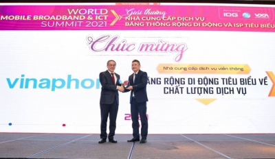 VinaPhone là đơn vị tiêu biểu về Chất lượng Dịch vụ Băng thông rộng Di động tại Việt Nam