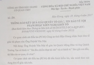 Hậu Giang: Vì sao cơ quan điều tra không khởi tố vụ chiếm đoạt công ty?