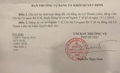 Mang thân phận bị can vẫn được... sinh hoạt đảng (?)