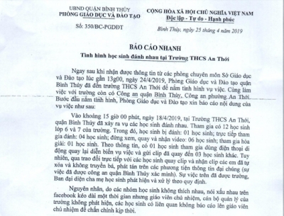 Cần Thơ thông tin về vụ 1 học sinh bị &quot;đánh hội đồng&quot;