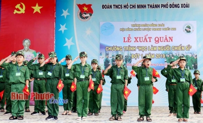 Đồng Xoài: 90 học sinh tham gia “Học làm người chiến sĩ”