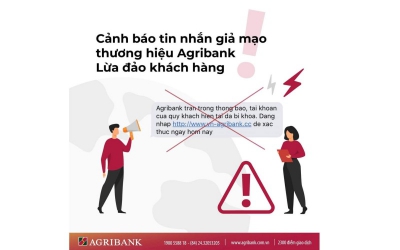 Agribank cảnh báo tin nhắn giả mạo lừa đảo khách hàng