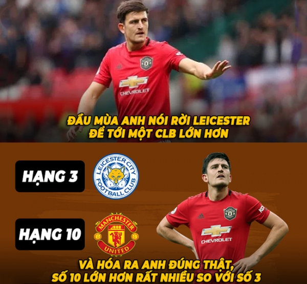 Ảnh chế: Bom tấn Harry Maguire &quot;hối hận&quot; khi chuyển đến Man United