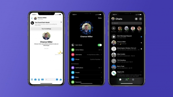 Facebook chính thức ra mắt chế độ tối Dark mode cho Messenger