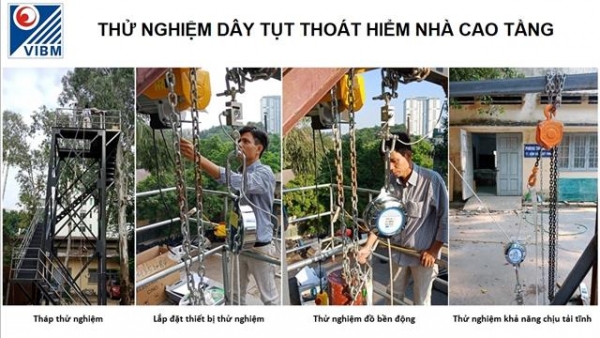 VIBM: THỬ NGHIỆM DÂY TỤT THOÁT HIỂM NHÀ CAO TẦNG