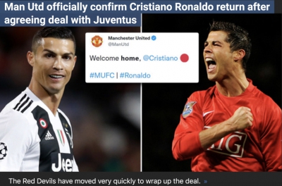 Ronaldo trở lại, Man United thắng đậm cổ phiếu, tăng thêm 1 triệu fan