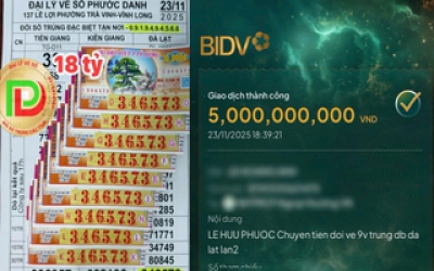 Xổ số miền Nam: Tr&uacute;ng đặc biệt 16,2 tỉ đồng, người đ&agrave;n &ocirc;ng nhận chuyển khoản 4 lần trong đ&ecirc;m