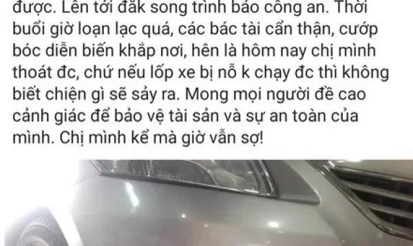 Xác minh thông tin cướp rượt đuổi, bắn vào xe con trên đường Hồ Chí Minh