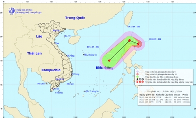 Xuất hiện bão Kalmaegi gần Biển Đông