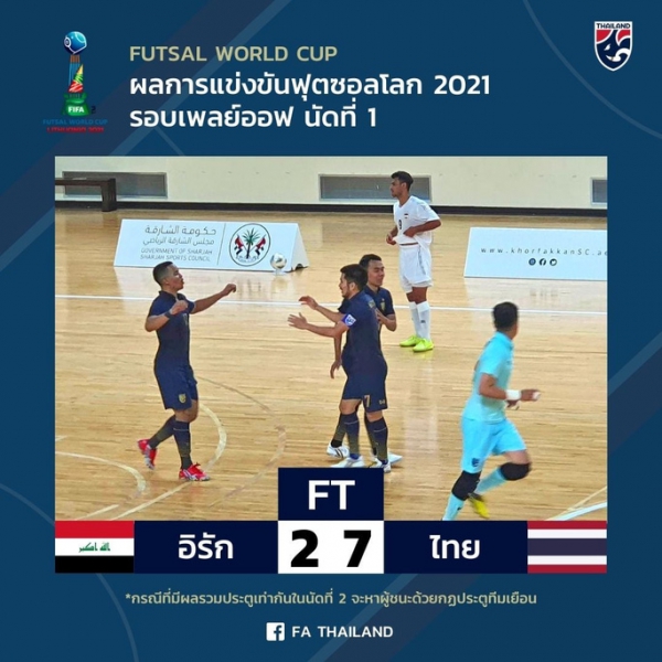 Tuyển Thái Lan thắng dễ ở lượt đi play-off FIFA Futsal World Cup 2021