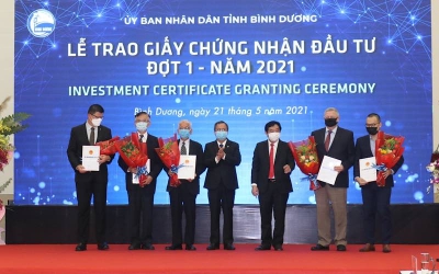 Cấp phép đầu tư cho các dự án FDI tại Bình Dương