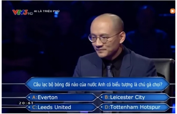 Chương trình &quot;Ai là triệu phú&quot; nhầm kiến thức về CLB Tottenham?