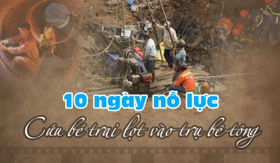 Toàn cảnh 10 ngày nỗ lực cứu bé trai lọt vào trụ bê-tông