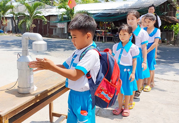 Trường Tiểu học Thạnh Hòa: Gần 400 em học sinh đã trở lại trường học bình thường