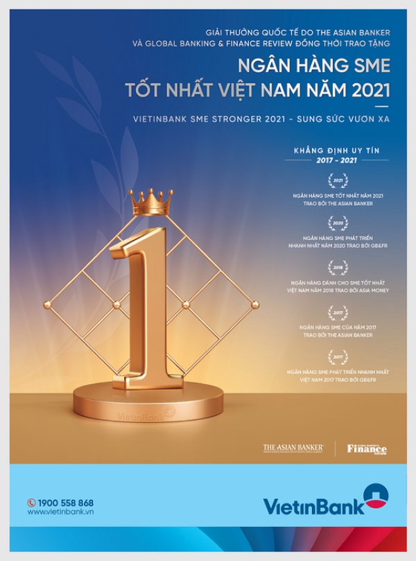 VietinBank – đạt giải Ngân hàng SME tốt nhất Việt Nam năm 2021