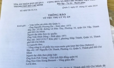 Bia Sabeco bị kiện vì khách hàng cho rằng &#039;sản phẩm có mùi hôi&#039;