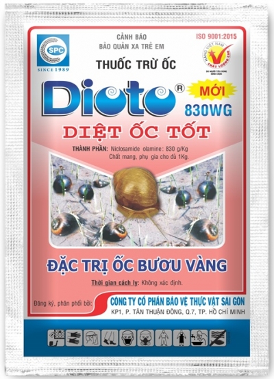 Dioto 250 EC, Dioto 830 WG phòng trừ ốc bươu vàng trên ruộng lúa