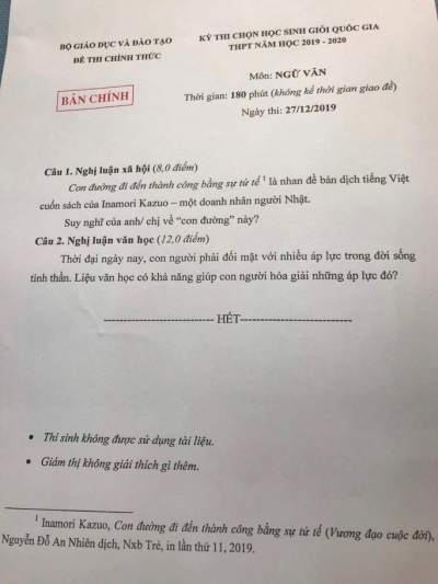 Học sinh giỏi quốc gia phấn khích với đề thi bàn về &quot;Sự tử tế&quot;