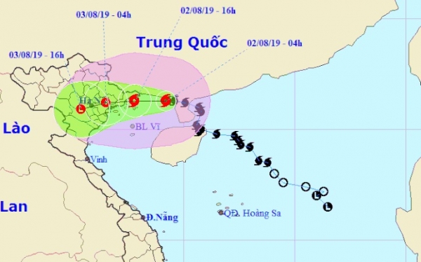 Bão số 3 giật cấp 12 đổ bộ vào Quảng Ninh-Thái Bình chiều tối nay 2-8